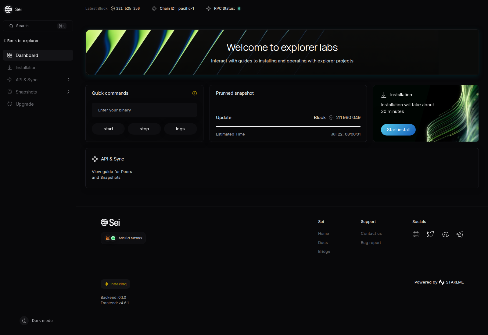 Sei Labs — installer with snapshots, RPC, statesync, upgrade guides